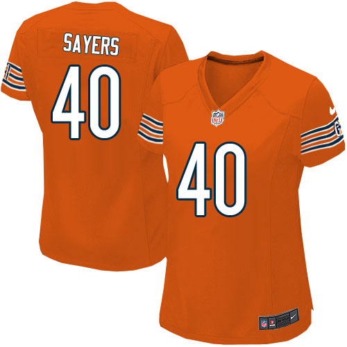 Women's Elite Gale Sayers Nike Jersey Orange Alternate - #40 NFL Chicago Bears